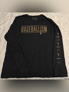 Baseballism Classic Black Men's Baseball LS T-Shirt